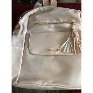 628-Lapis Loon cream Color Nylon Backpack Bag With Strap New Without Tags